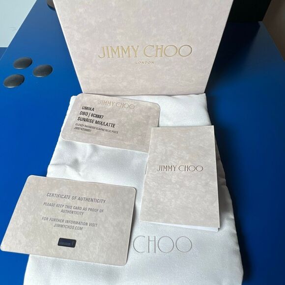 NWT Jimmy Choo Umika Sunrise Mix Glossy Rainbow Elaphe Card Holder With Jc Emble - Picture 11 of 15